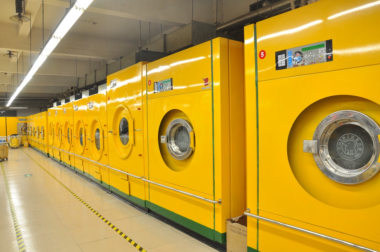 shop, laundry, washing machine, big, yellow, clean, laundry, laundry, laundry, laundry, laundry, washing machine, washing machine, washing machine